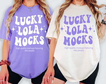 Bachelorette Shirt Mockup Comfort Colors, Comfort Colors Group Mockup, Comfort Colors 1717 Group, Matching Mockup, 1717 Violet, 1717 Ivory
