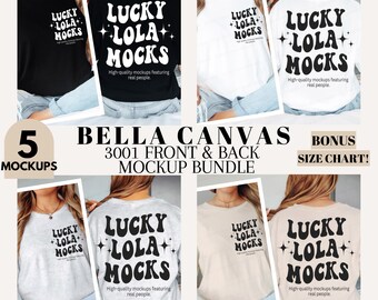 Vorderseite Rückseite Bella Canvas 3001 Mockup Bundle, 2 seitiges Shirt Mockup, Vorderseite und Rückseite Shirt Mockups Bundle, 3001 Vorderseite Rückseite, 3001 Vorderseite und Rückseite