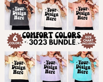 Pacchetto mockup Comfort Colors 3023cl, mockup top corto Comfort Colors, mockup modello, mockup crop Comfort Colors, mockup 3023, mockup 3023CL