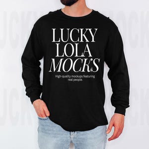 Gildan 2400 Black Mockup, Gildan Long Sleeve Mockup, Gildan 2400 Mockup, Gildan g240 Mockup, Long Sleeve Shirt Mock Up, Model Mockup
