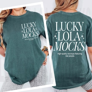 1717 Blue Spruce Front and Back Mockup, Comfort Colors 1717 Front Back Mockup, c1717 Front and Back Mockup, Front Back Comfort Colors Mockup