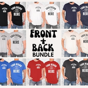 Bella Canvas 3001 Front und Back Mockup Bundle, Male Mockup, Model Mockup, Back Mockup Shirt, Front Back Shirt Mockup, Front und Back Mockup