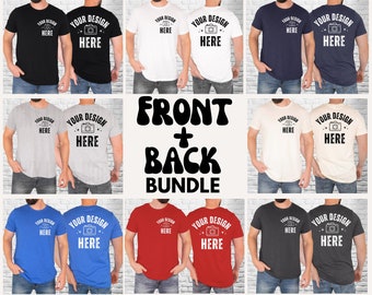 Bella Canvas 3001 Front and Back Mockup Bundle, Male Mockup, Model Mockup, Back Mockup Shirt, Front Back Shirt Mockup, Front and Back Mockup