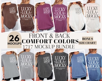 Comfort Colors 1717 Front Back Mockup Bundle, 1717 Front and Back Mockup, Comfort Colors 1717 Mockup Bundle Front Back, Front Back 1717
