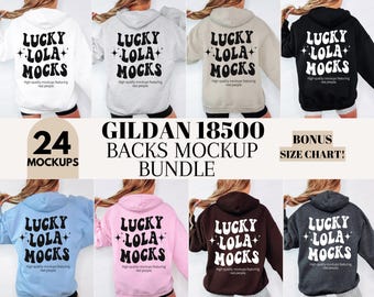 Gildan 18500 Back Mockup Bundle, Hoodie Back Mockup, Gildan Hoodie Mockup, Back of Hoodie Mockup, Gildan Bundle Mockup, 185000 Back Mockup