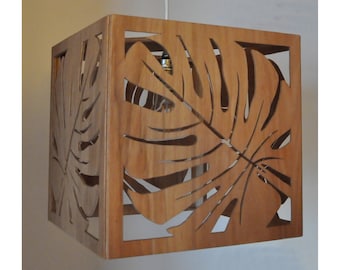 Monstera wooden lamp