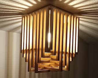 wooden lamp art deco Art Nouveau