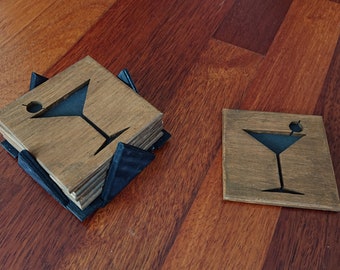 Martini glass coasters