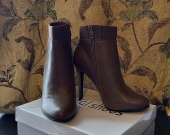 Braune Leder Ankle Boots