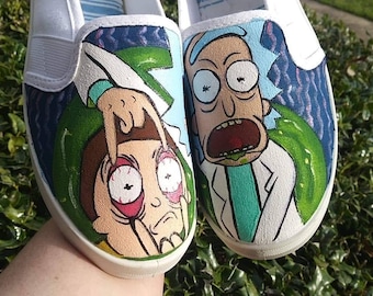 custom vans rick and morty