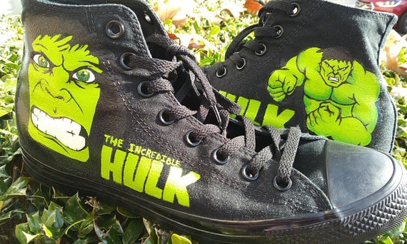 The Incredible Hulk Custom Painted Converse Shoes Etsy Canada