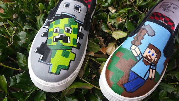 Pegajoso galope Molestia Minecraft zapatos pintados a medida - Etsy México