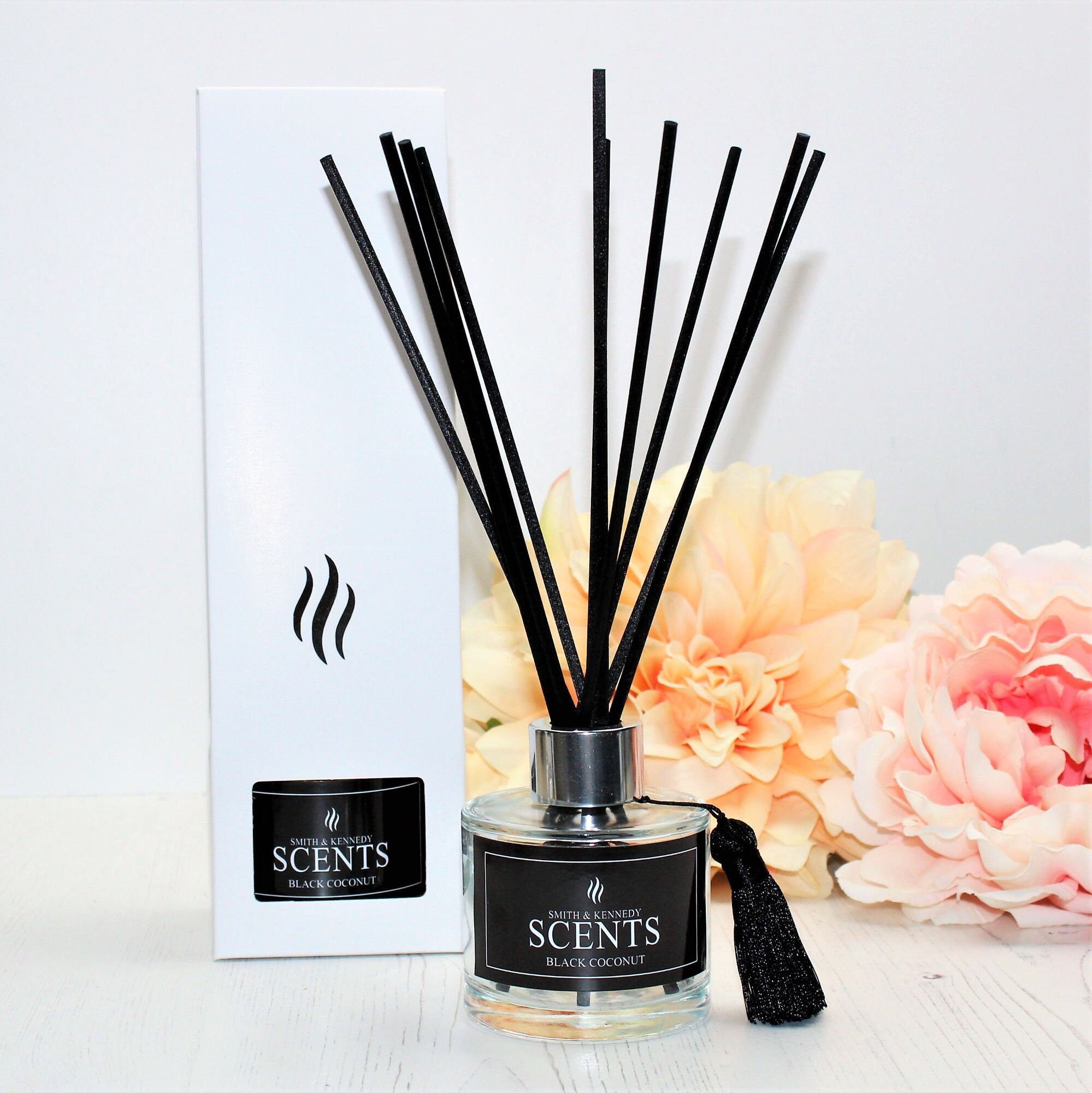 Black Coconut Scented Reed Diffuser Etsy