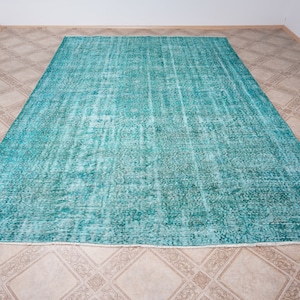 7x11 Rug, Oversize Rug, Neutral Vintage Rug, Turkish Rug 7x11, Large Oushak Rug,Handmade Rug, Natural Rug, Faded Rug,Muted Oushak Rug,KF0541