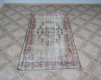 4x6 Teppich, Vintage Teppich, Türkischer Teppich, Oushak Teppich 10x6, Neutraler Türkischer Teppich, Handgemachter Teppich, Anatolischer Teppich, Vintage Türkischer Teppich, Gedämpfter Teppich, DF198