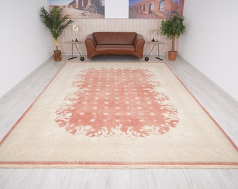 233x320 Teppich Großer Oushak Teppich,Vintage Teppich 230x300,Handgefertigter Wollteppich,Neutraler Vintage Teppich,322
