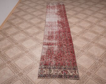2x11 Hardloper, Oushak Vloerkleed, Gedempte Hardloper, Vintage Hardloper, Turkse Hardloper Tapijt, Oushak Runner Vloerkleed, Vervaagde Hardloper, Pastel Loper, Zacht Loper Vloerkleed, FZL316