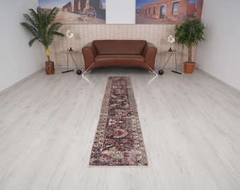 ★ アロハ（╹◡╹）★ ヴィンテージラグ　トライバルラグ　ランナー ランナー ヴィンテージ ラグ、廊下用ラグ ランナー、3.2 x 9.6