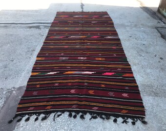 Tappeto Vintage Area, Tappeto Kilim, Tappeto Decorativo, Tappeto Tribale, 4,8x11,0 piedi, Tappeto Area, Tappeto Oushak, Tappeto Vintage, Tappeto Turco, Tappeto Kilim Turco YK147