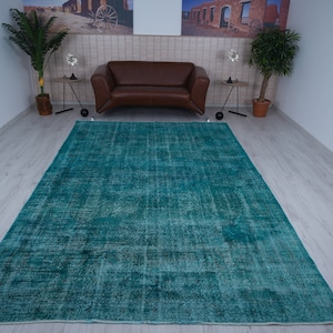 Oversize Wool Rug, Vintage Rug 7x11, Oushak Rug, Turkish Rug, Antique Rug, Neutral Rug, Large Oushak Rug, Natural Rug, Organic Rug 7x11, 862