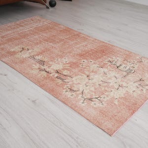 3x6 vintage rug, neutral area rug, antique rug, 3x6 oushak rug, turkish rug 3x6, handmade wool rug, turkey rug,hand knotted rug,3x6 rug,216