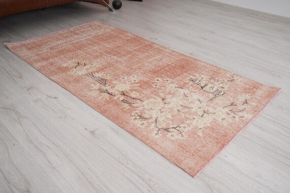 3x6 vintage rug, neutral area rug, antique rug, 3x6 oushak rug, turkish rug 3x6, handmade wool rug, turkey rug,hand knotted rug,3x6 rug,216