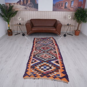 Herki Rug, Vintage Runner Rug, Turkish Runner, 3x8 Runner Rug, Herki Runner Rug, Vintage Rug Runner, Hallway Rug 3x8, Kitchen Runner, PF528