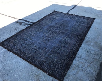 Turkish Rug, 5.9x9.3 feet , VINTAGE RUG , oushak rug , Overdyed Rug , turkish rug large , vintage rug large , area rug , B66