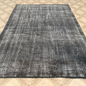 6.7 x 9.8 ft , oversize turkish rug , vintage rug , wool rug , oushak rug , living room rug , saloon rug , boho rug , gray faded rug , G196