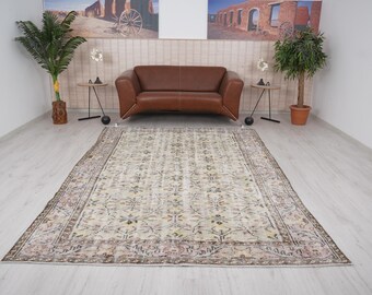 6x9 Rug, Turkish Anatolia Rug, Turkish Rug 6x9, Vintage Rug 6x9, Oushak Rug, 6x9 Area Rug, Handmade Wool Rug, Antique Rug, 6x9 Carpet,246
