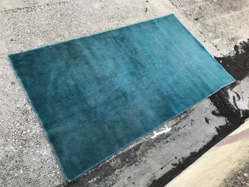 3.6x6.4 ft Antique Turkish Rug Handmade Rug Blue Oushak Rug Turkish Kilim Rug B306 Area Rug Anatolian Rug Vintage Turkish Rug