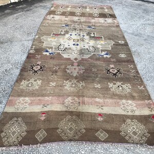 4.3x9.8 ft, Hallway runner, Entryway rug, Oushak runner, Turkish runner rug, Turkish rug runner, Vintage runner, Oushak runner rug KA355