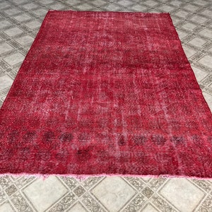 Vintage rug, Oversize rug, Turkish rug, Large size rug, Bohemian rug, Handknotted rug, Oushak rug, Area Antique Rugs, 6.8x10.2 ft, HF087