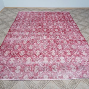 Oversize Rug, Vintage Rug, Turkish Rug, Oushak Rug, 7x10 Muted Rug, Faded Oversize Rug,Soft Oversize Rug,Pastel Oversize Rug,7x10 Rug,OZF268