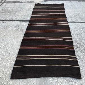 vintage kilim runner rug, turkish rug 3.7x10.4 ft. free shipping bohemian kilim rug, hallway rug, tribal rug, handmade rug, wool rug YK131