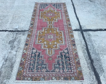 naturel wool rug, handknotted turkish rug, vintage rug, floor rug Free Shipping 3.3x8.2 feet wool oushak rug, decorative boho rug DK168
