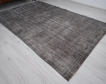 7x10 Rug, Oversize Turkish Area Rug 7x10, Soft Gray Rug, Oushak Rug, Vintage Rug 7x10,Handmade Wool Rug,Organic Rug,Neutral Rug,540