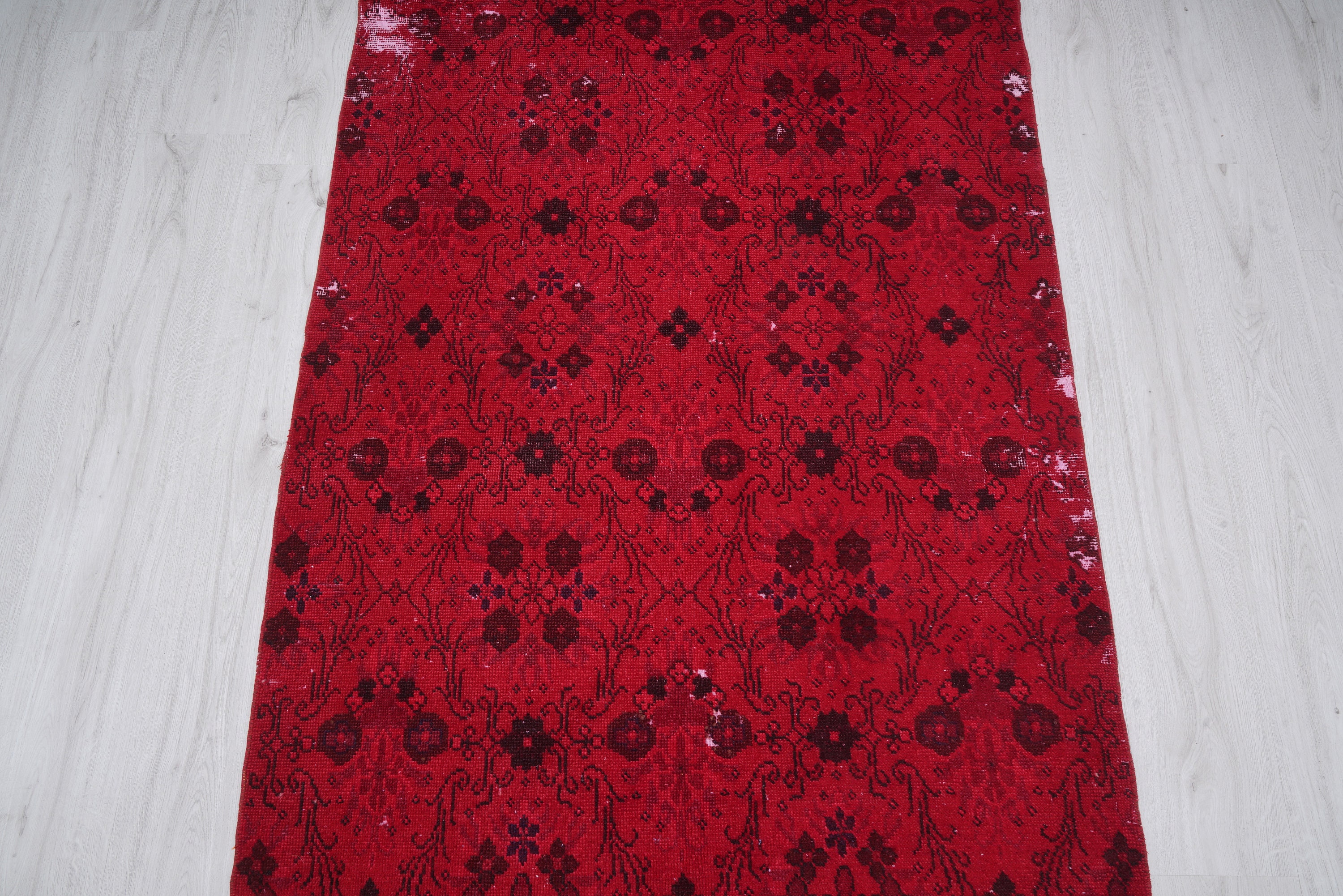 ランナーラグ　ヴィンテージラグ　トルコラグ 4x8 ラグ、ニュートラルなヴィンテージラグ、トルコのランナーラグ