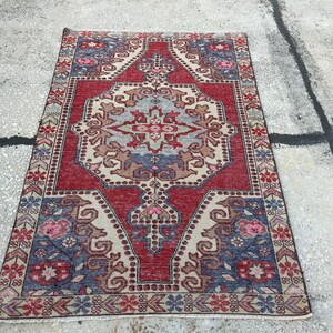 Hallway Rug Vintage Rug Bohemian Rug Oushak Rug 4.0x6.3 feet Free Shipping Turkish Rug Anatolian Rug Floor Rug DK258 rustic rug, traditional