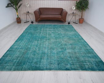 7x10 Rug, Oversize Vintage Rug, Neutral Rug, 7x10 Vintage Rug,Oversize Rug,Muted Rug,Faded Rug,Turkish Oversize Rug,Anatolian Oushak Rug,180