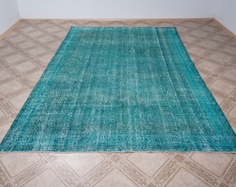 7x10 Rug, Oversize Vintage Rug, Turkish Large Rug, Oushak Area Rug,Wool Rug,Neutral Vintage Rug,Turkish Rug 7x10,Muted Rug,Natural Rug,KF699