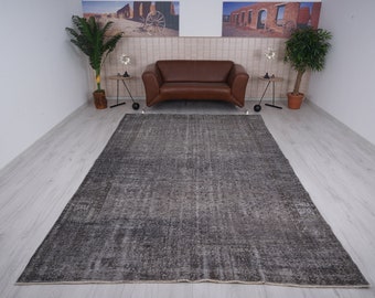 7x10 Rug, Oversize Vintage Rug, Neutral Rug, 7x10 Vintage Rug,Oversize Rug,Muted Rug,Faded Rug,Turkish Oversize Rug,Anatolian Oushak Rug,859