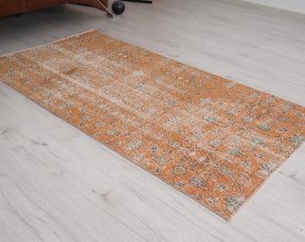 Dywan 3x6, ręcznie robiony dywan, turecki dywan 3x6, mały dywan vintage, dywan Oushak, antyczny dywan, dywan wełniany, dywan organiczny, stonowany dywan, neutralny dywan, 214