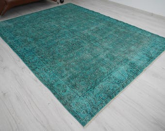 Dywan 7x9, wyblakły dywan turecki, neutralny dywan vintage, stonowany dywan Oushak 7x9, dywan turecki, wyblakły dywan, antyczny dywan, dywan, unikatowy dywan, dywan orientalny, 829