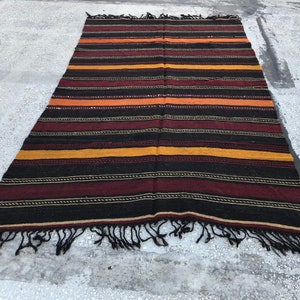 unique kilim rug, antique kilim rug emroidered kilim, 5.5x9.1 ft. free shipping  colored kilim, handwoven kilim large size kilim YK114