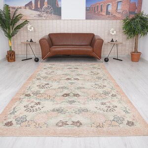 5x9 Rug, Oushak Rug 5x9, Vintage Rug, 5x9 Turkish Rug, Organic Rug, Muted Oushak Rug, Anatolian Rug, Neutral Vintage Rug, Faded Rug,ZF391