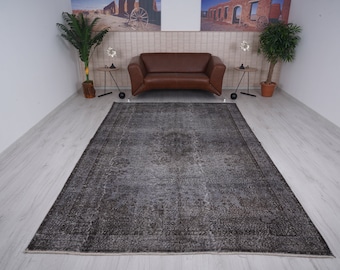 6x10 Rug, Turkish Rug, Oversize Rug, Large Area Rug, Oushak Rug, Vintage Rug, Antique Rug, Organic Rug, Neutral Rug, Wool Rug, Old Rug,KF786