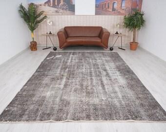 7x10 Rug,Large Vintage Rug,Turkish Oversize Rug,Oushak Rug 7x10,Large Turkish Rug,Oversize Rug 7x10,Oushak Gray Rug,Wool Rug,7x10 Rug,951