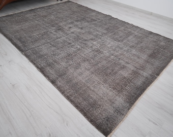Alfombra de 7x10, Alfombra extragrande, Alfombra vintage neutra, Alfombra turca de 7x10, Alfombra Oushak grande, Alfombra hecha a mano, Alfombra natural, Alfombra descolorida, Alfombra Oushak con tonos apagados, 106