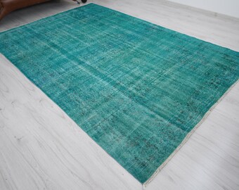7x10 Rug, Oversize Vintage Rug, Neutral Rug, 7x10 Vintage Rug,Oversize Rug,Muted Rug,Faded Rug,Turkish Oversize Rug,Anatolian Oushak Rug,910